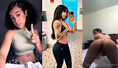 Dominicana Flaca La Meli Abierta en 4 haciendose una paja💦