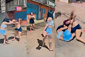 Dos perras se pelean muy fuerte por el guebo de un hombre😂