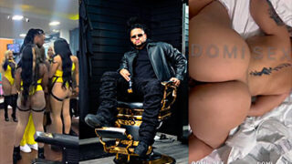 Santana Barber Shop singando con una de su ex bailarinas