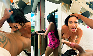 La puta de Gisa Custolli mamando un guebo con agresividad