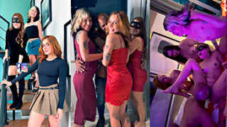 Bia Ruyva y 3 Putas intensas singando muy rico a un negro