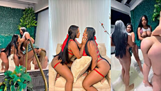 Las gemelas Estrada en una orgia lesbica muy ardiente