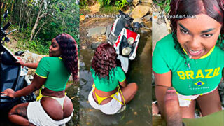 Andrea Ortiz mamando guebo y sacando mucha leche