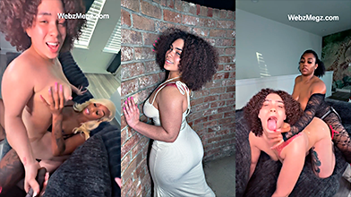 Dos lesbianas intensas singando duro en rico trío