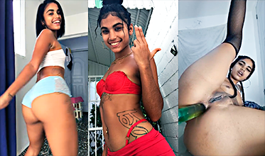 La diosa dominicana amaeya metiendose un consolador grande