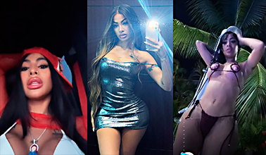 La puta de Yailin en la piscina con poca ropa muy caliente