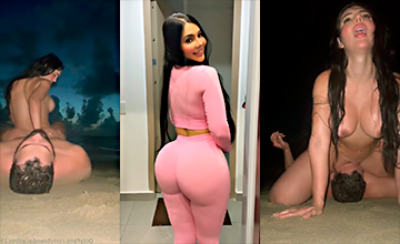 Brenda Castro singando intenso frente al mar hasta sacar leche