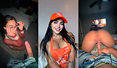 Emily Rinaudo singando intensamente duro la noche de Halloween