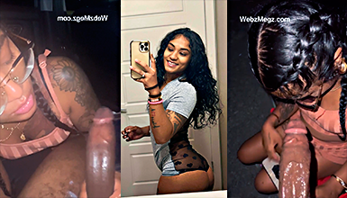 Ella continúa mamando el guebo después de que él se viene