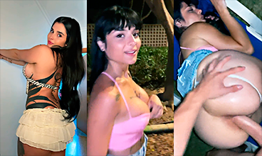 A la puta española le rompen el culo en un parque al aire libre