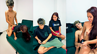 Esa puta singando con su hermanastro por un celular