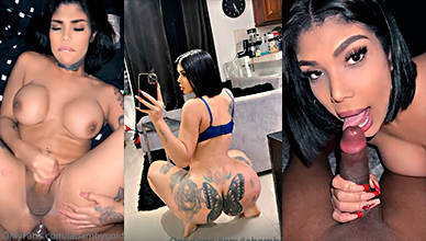 Transexual dominicana La Mami Gold con un guebo negro y gordo