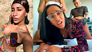 La zorra de Leyne Rodríguez singando duro en Tríos con el Tatuador