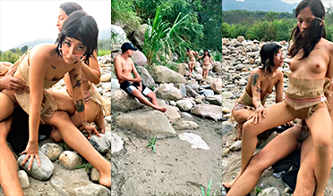 2 zorras indígenas lo atrapan y lo singan duro en trio intenso