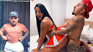 El enano Pistolinha y Stephanie Silveira singando intenso