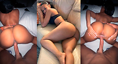 La negra culona singando duro con su chico en cuatro