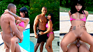 La puta de Athenea Rosse y Brandon Cruz singando en la piscina