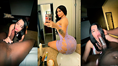 Trans Dominicana Darlyn Castillo mamando un guebo negro