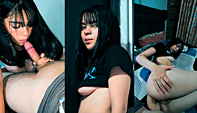 La zorra Lo sorprende pajeándose y decide singar con el ahi mismo