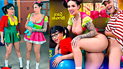 El Chavo le destroza el toto duro en trios a Popis y a la Chilindrina