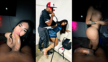 La trans Darlyn Castillo singando con un tipo con un guebo curvo