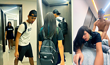 La puta de Juliana se escapa de la escuela para singar con su hermanastro