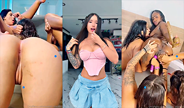 Valecasta en un cuarteto lésbico muy ardiente de mamadas de toto loca