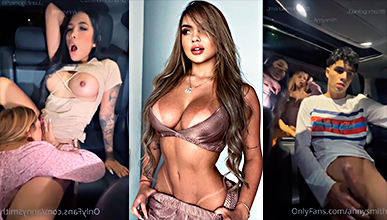 El Conductor de Uber va manejando y 2 lesbianas en porno en el carro