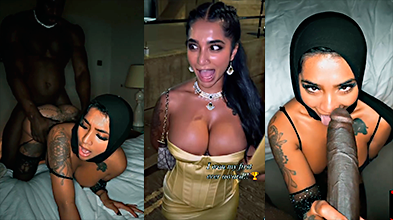 Yasmina Khan y Jax Slayher singando muy fuertemente hasta sacar mucha leche