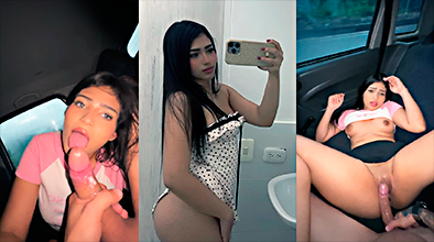 El Uber Conduciendo el Taxi Y Nastya Rivera singando duro atrás